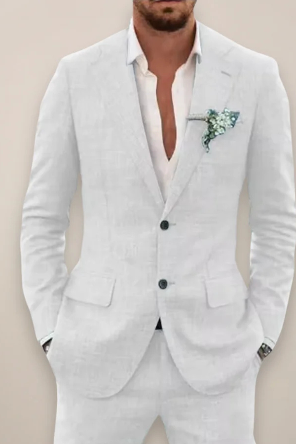 Men's Linen Two-Piece Suit | Lightweight Spring Summer Outfit | Casual or Formal Wear