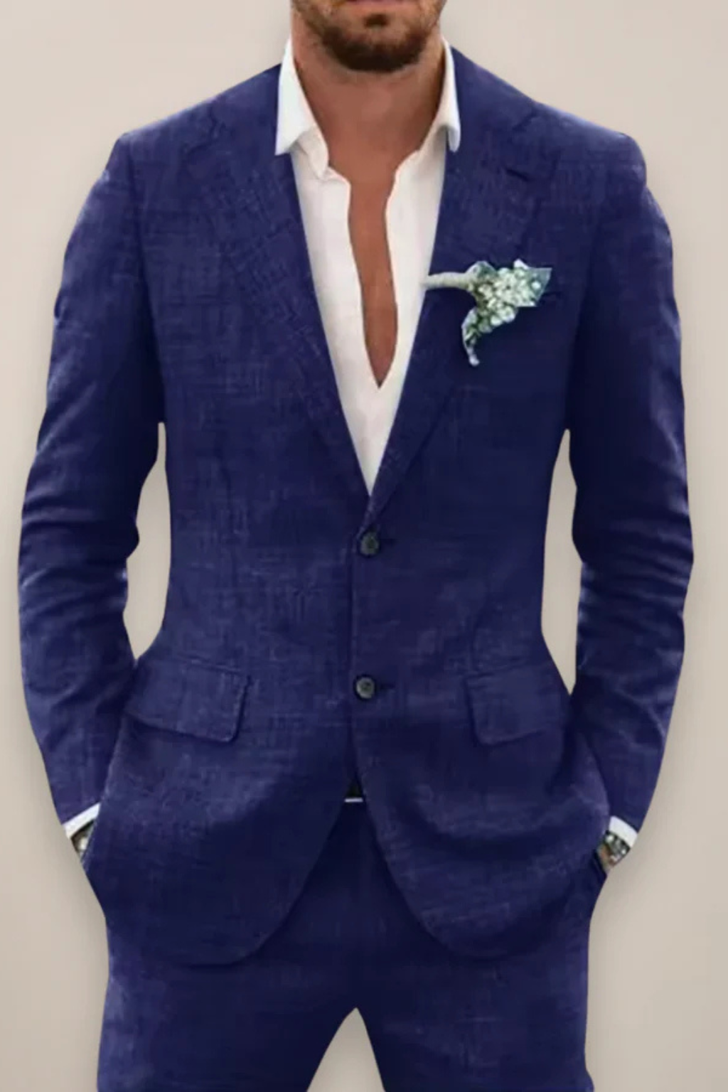 Men's Linen Two-Piece Suit | Lightweight Spring Summer Outfit | Casual or Formal Wear