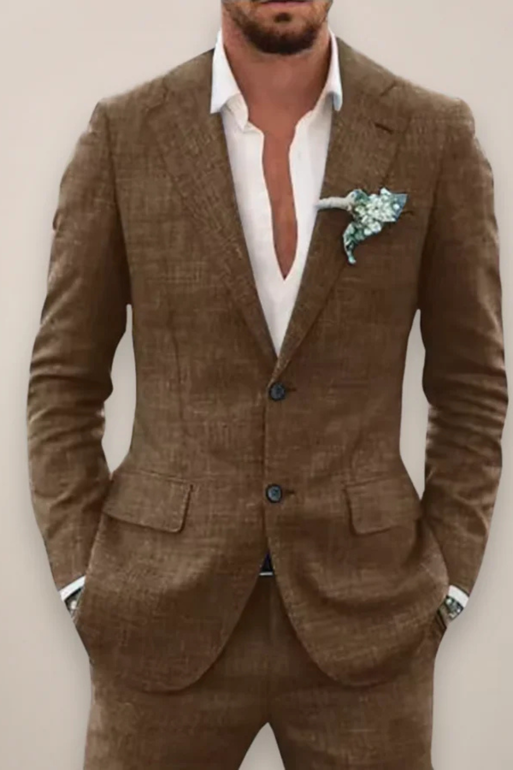 Men's Linen Two-Piece Suit | Lightweight Spring Summer Outfit | Casual or Formal Wear