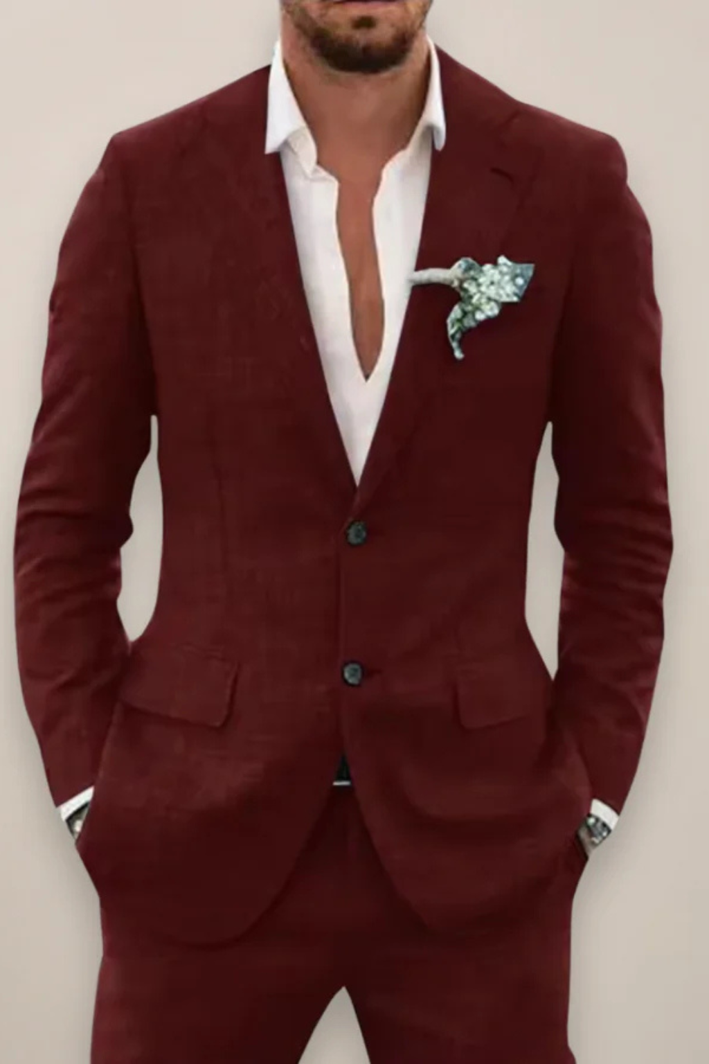 Men's Linen Two-Piece Suit | Lightweight Spring Summer Outfit | Casual or Formal Wear