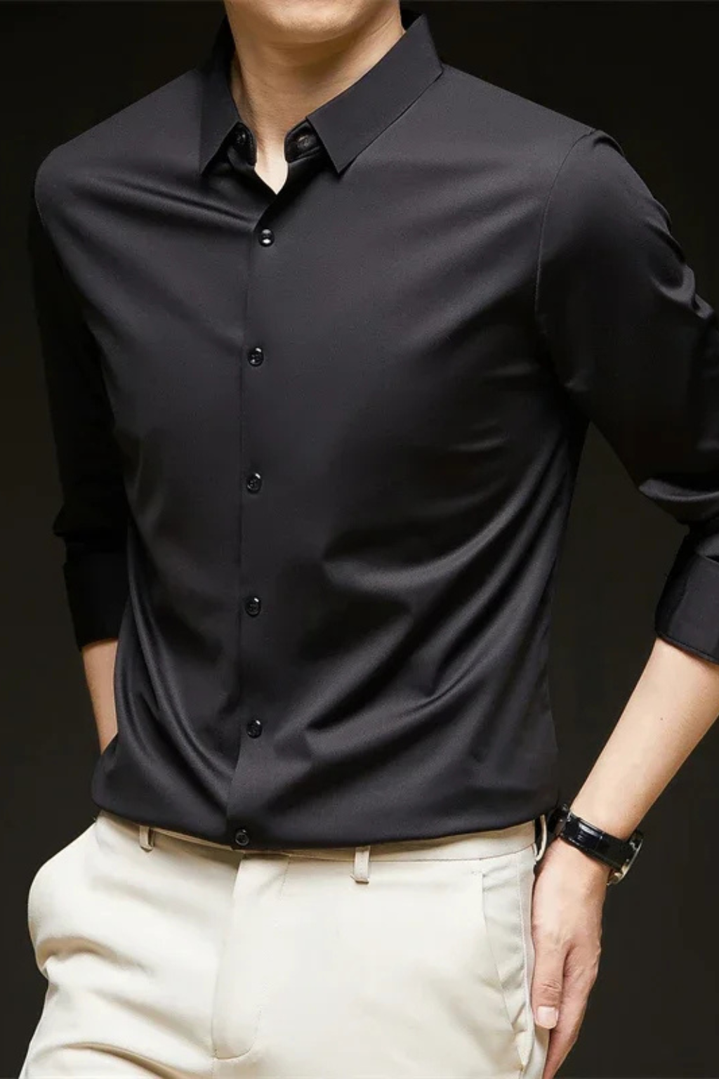 Men's Long Sleeve Button Down Shirt | Business Casual | Comfortable Cotton Blend | Versatile Office Wear
