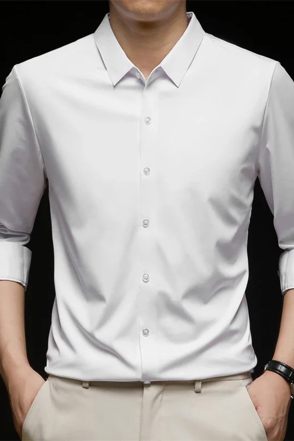 Men's Long Sleeve Button Down Shirt | Business Casual | Comfortable Cotton Blend | Versatile Office Wear