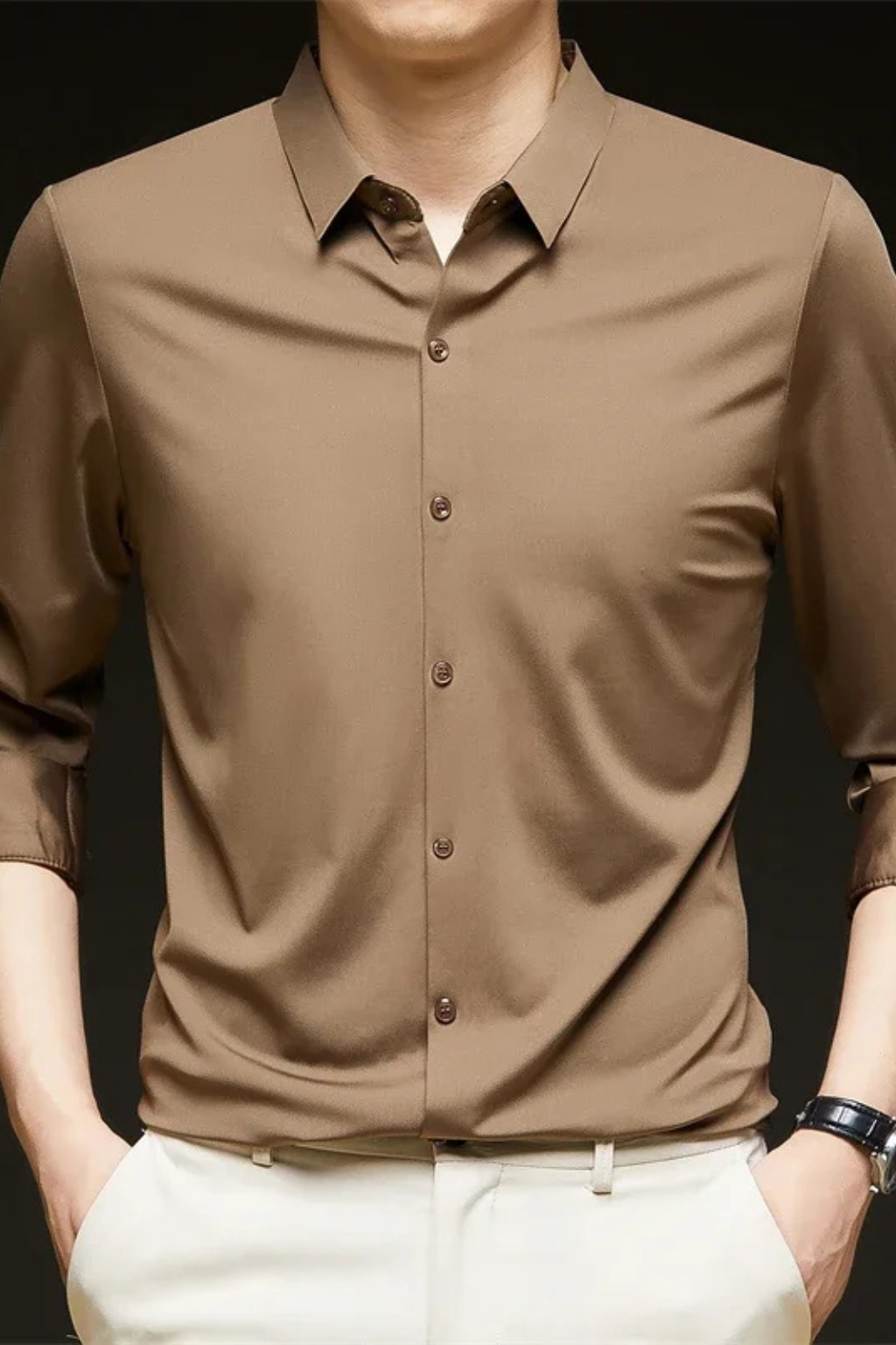 Men's Long Sleeve Button Down Shirt | Business Casual | Comfortable Cotton Blend | Versatile Office Wear