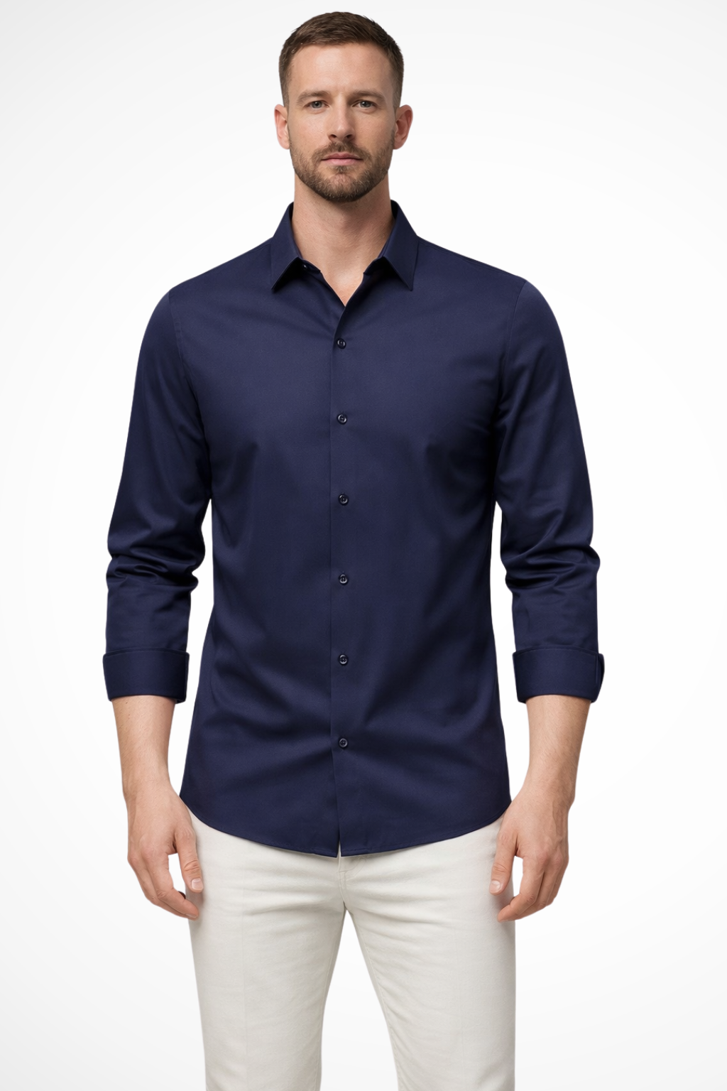 Men's Long Sleeve Button Down Shirt | Business Casual | Comfortable Cotton Blend | Versatile Office Wear