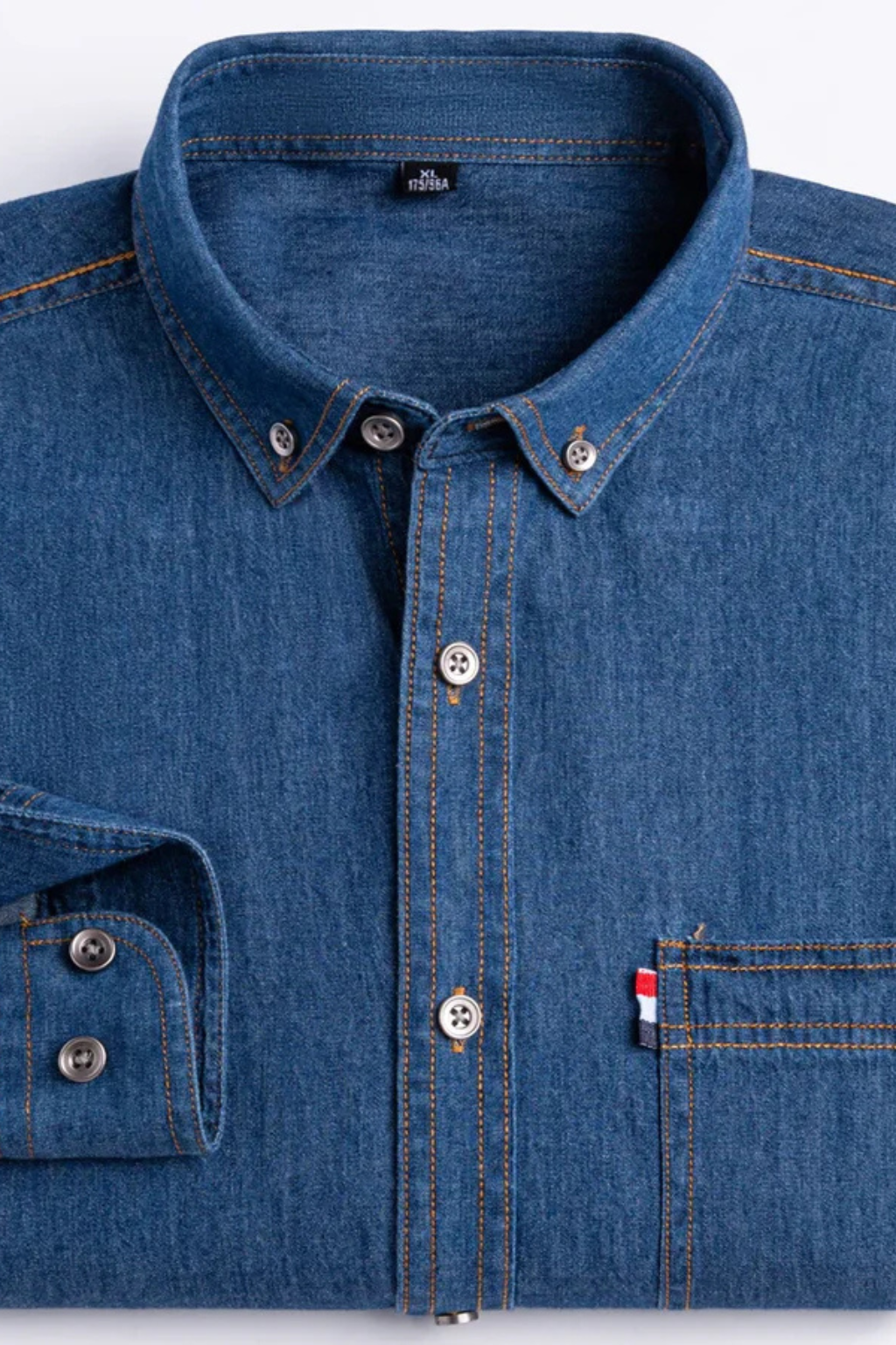 Men's Long Sleeve Denim Button Down Shirt | Regular Fit | Casual Wear | Comfortable Cotton Fabric