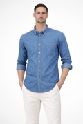Men's Long Sleeve Denim Button Down Shirt | Regular Fit | Casual Wear | Comfortable Cotton Fabric