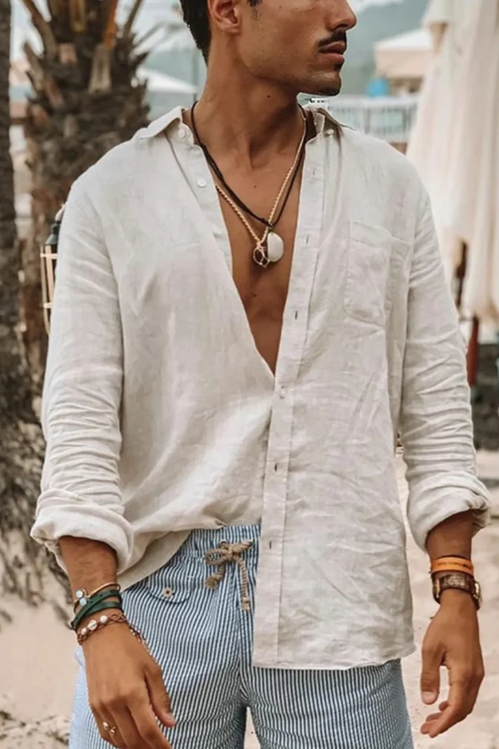 Men's Long Sleeve Linen Button Down Shirt | Relaxed Fit | Casual Wear for Everyday Comfort