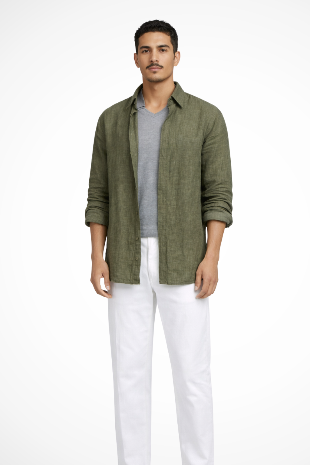 Men's Long Sleeve Linen Button Down Shirt | Relaxed Fit | Casual Wear for Everyday Comfort