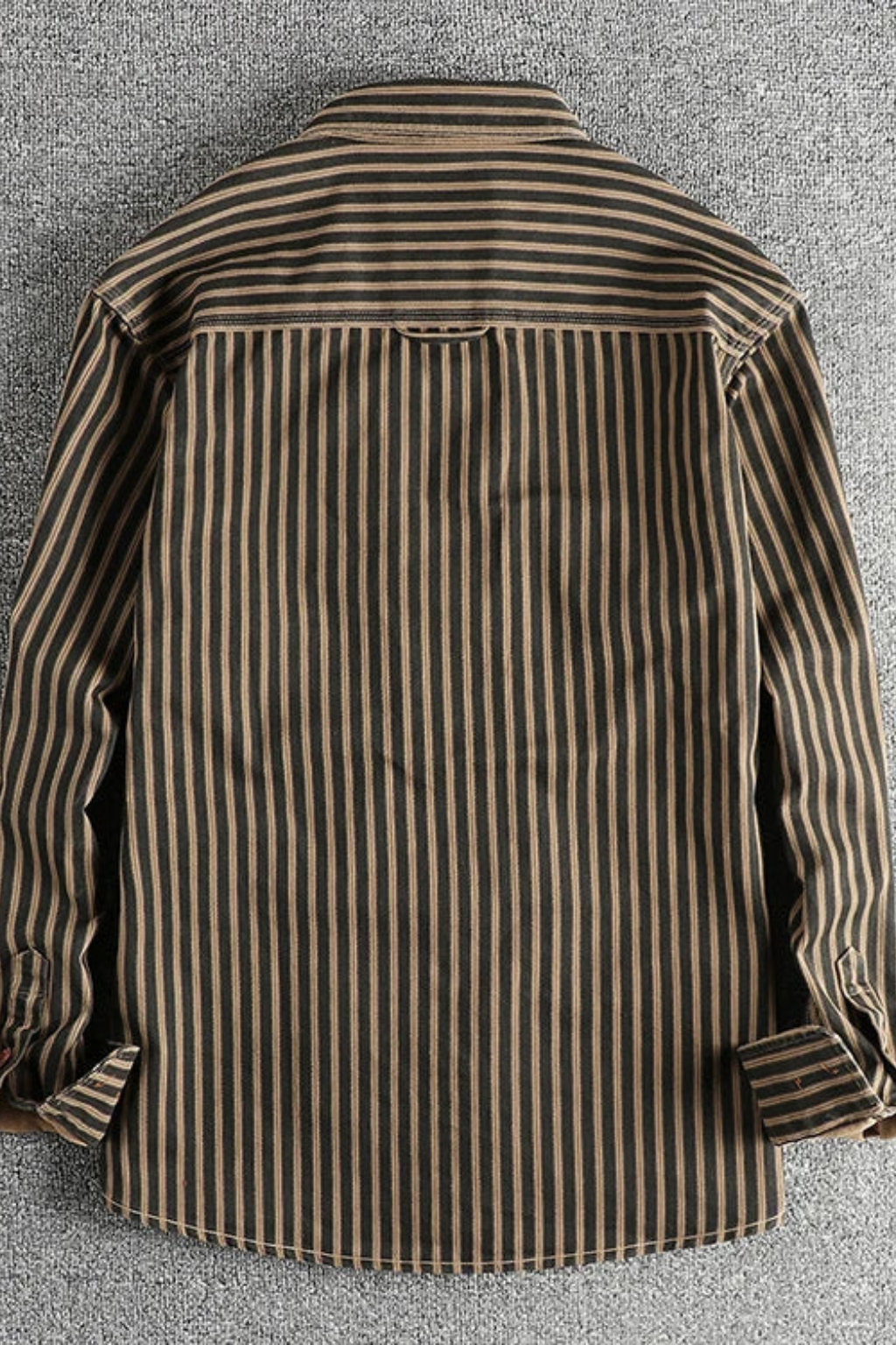 Men's Loose Fit Long Sleeve Striped Shirt | Washed Cotton Blouse for Casual Wear
