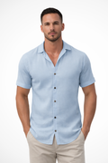 Men's Short Sleeve Button-Up Summer Shirt | Lightweight Cotton | Casual Wear | Perfect for Warm Weather
