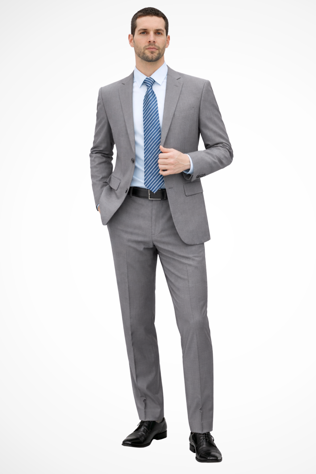 Men's Slim Fit Classic Formal Business Suit - Lightweight Fabric, Tailored Design for Office and Professional Events