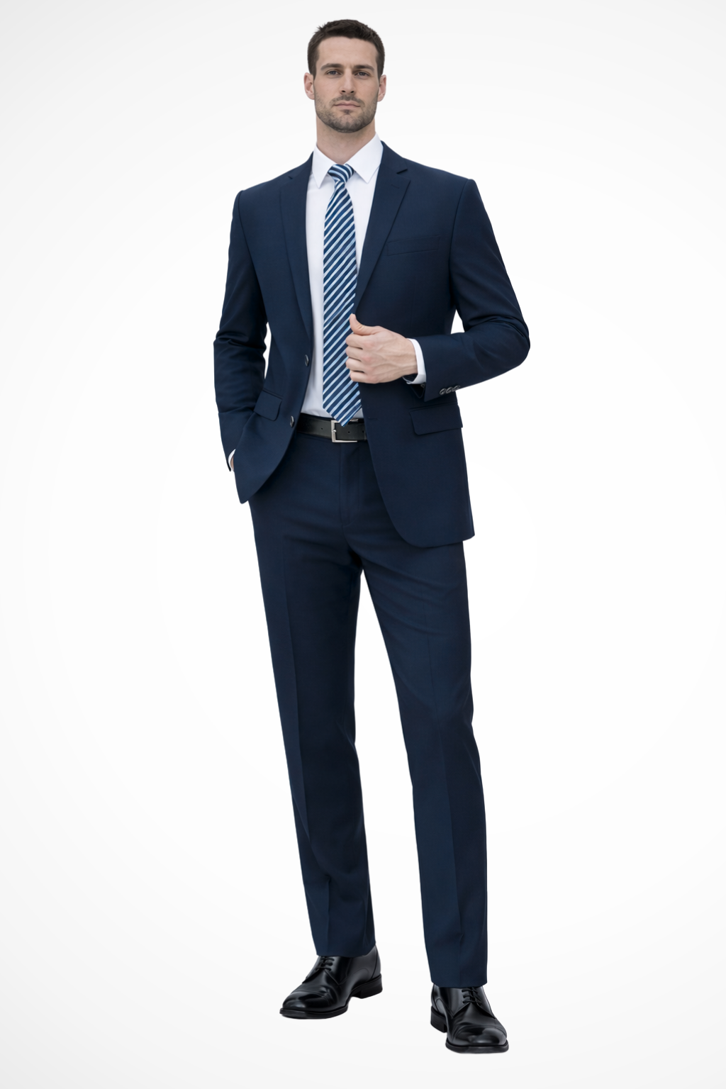 Men's Slim Fit Classic Formal Business Suit - Lightweight Fabric, Tailored Design for Office and Professional Events