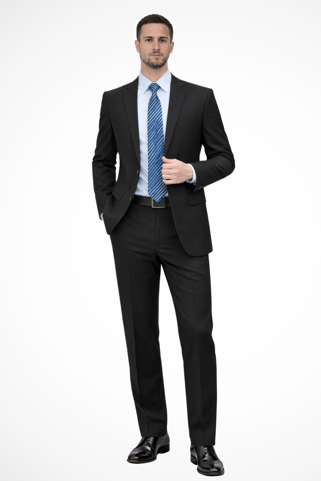 Men's Slim Fit Classic Formal Business Suit - Lightweight Fabric, Tailored Design for Office and Professional Events
