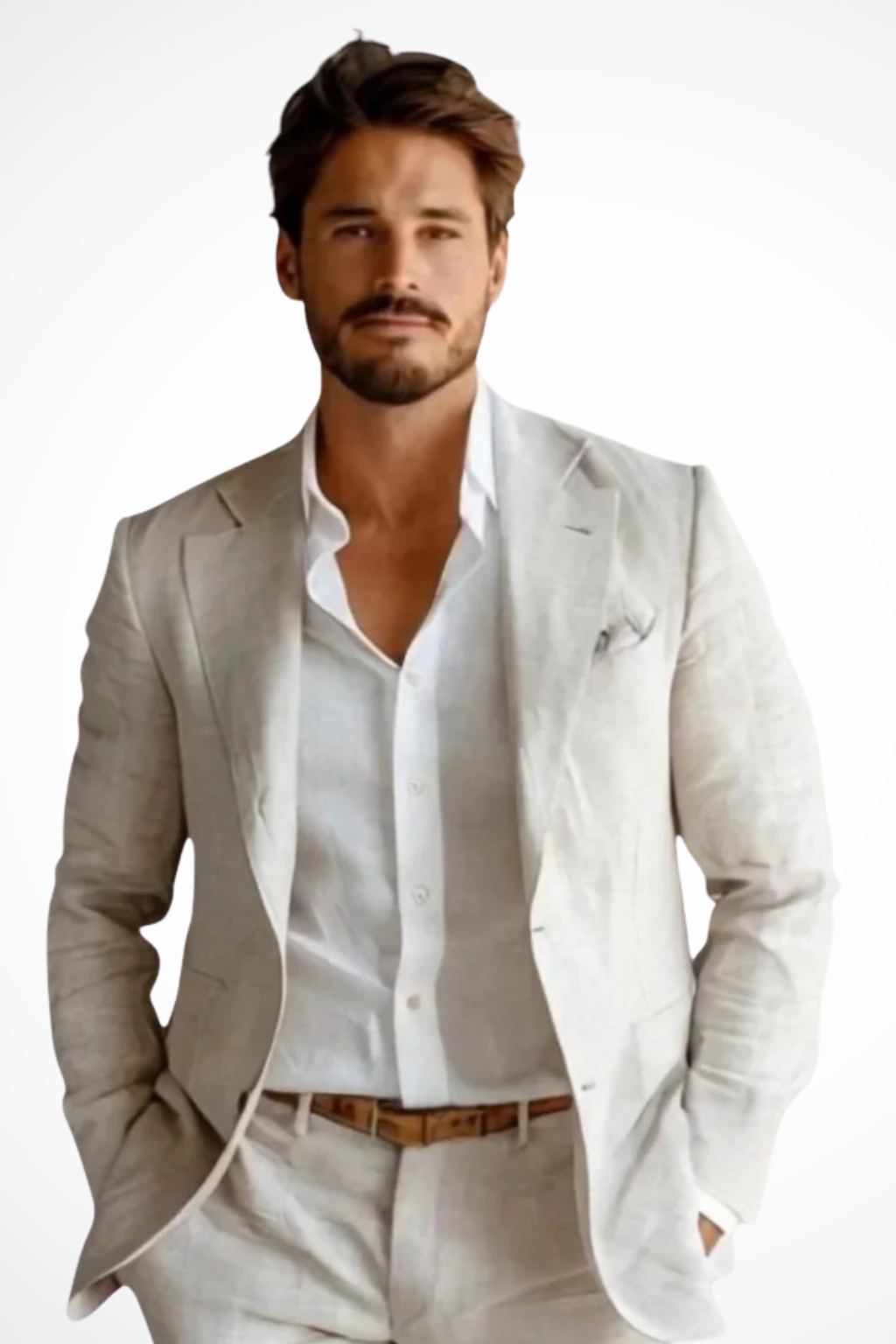 Men's Tailored Linen Blazer Jacket for Summer - Lightweight, Breathable Design for Casual or Formal Occasions