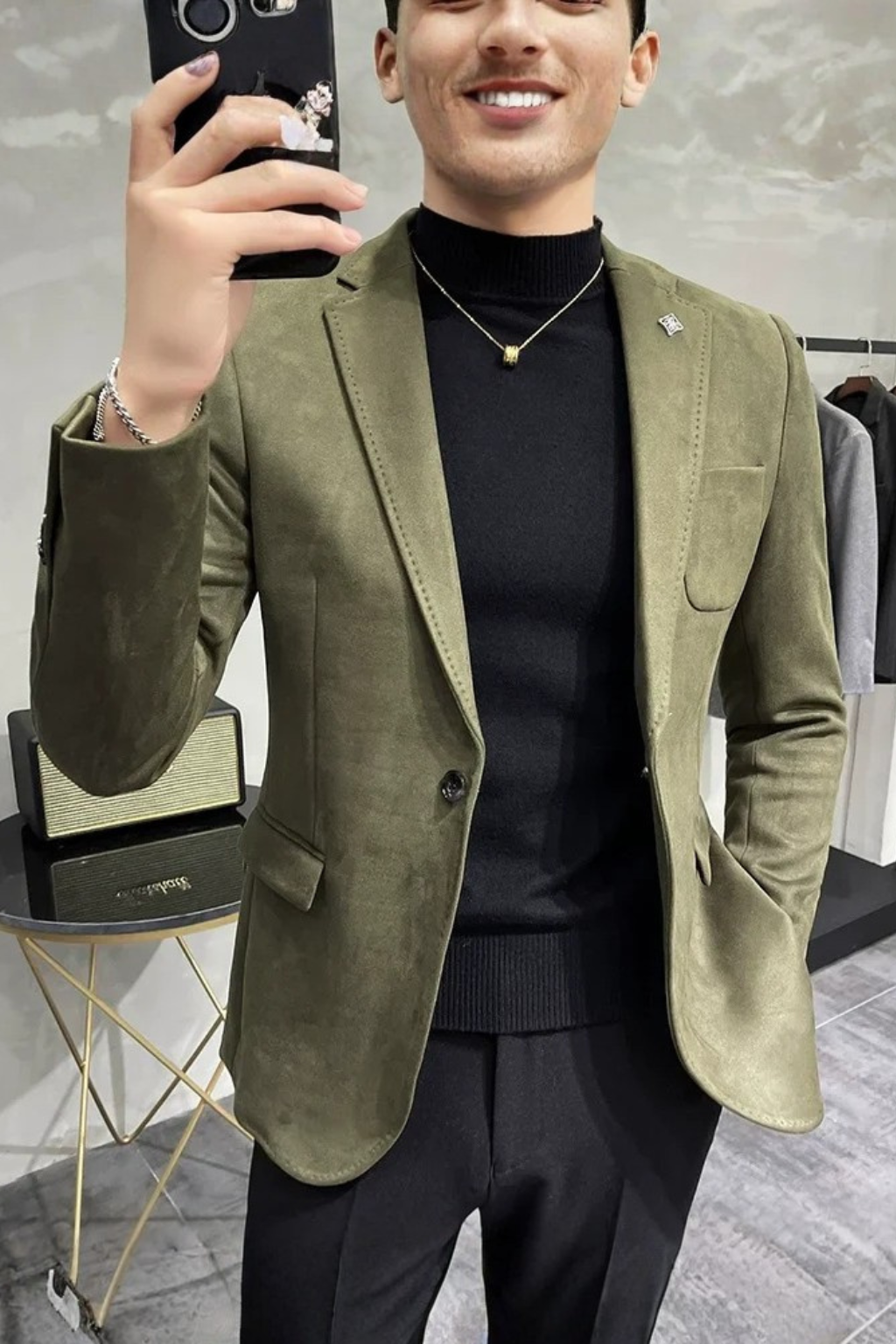 Men's Tailored Textured Single Button Blazer | Elegant Design for Formal and Business Wear | Versatile Lightweight Fabric