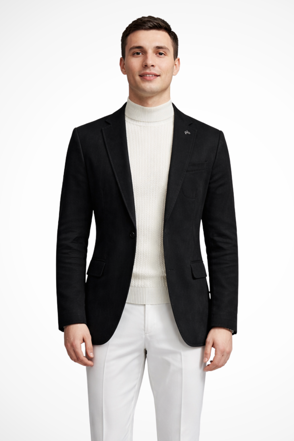Men's Tailored Textured Single Button Blazer | Elegant Design for Formal and Business Wear | Versatile Lightweight Fabric