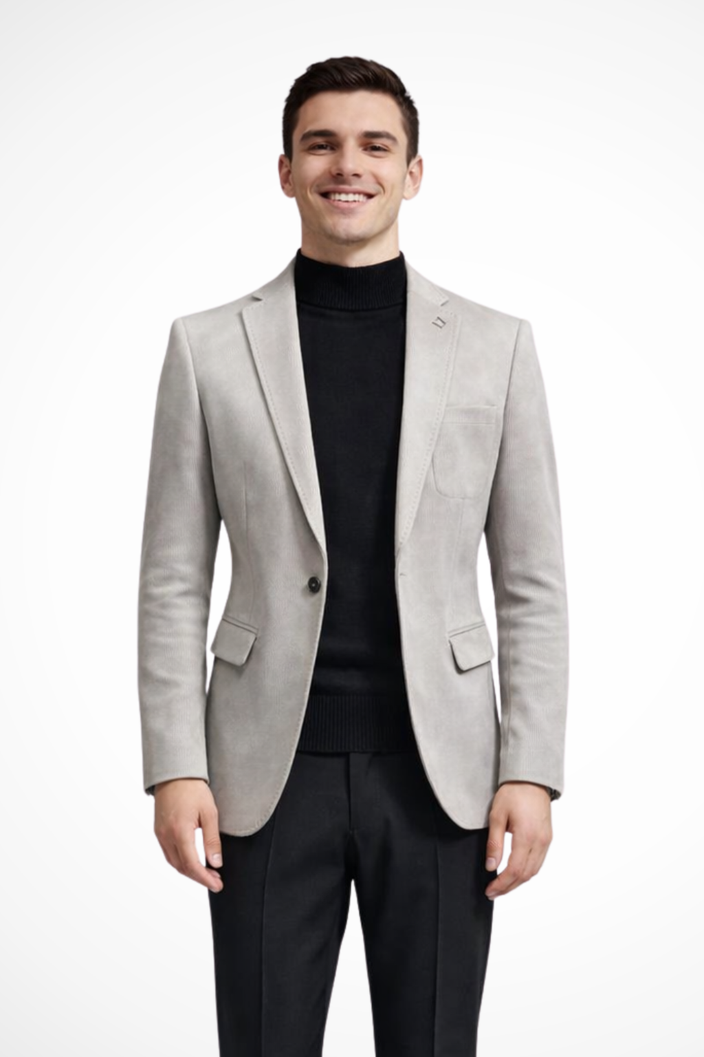 Men's Tailored Textured Single Button Blazer | Elegant Design for Formal and Business Wear | Versatile Lightweight Fabric