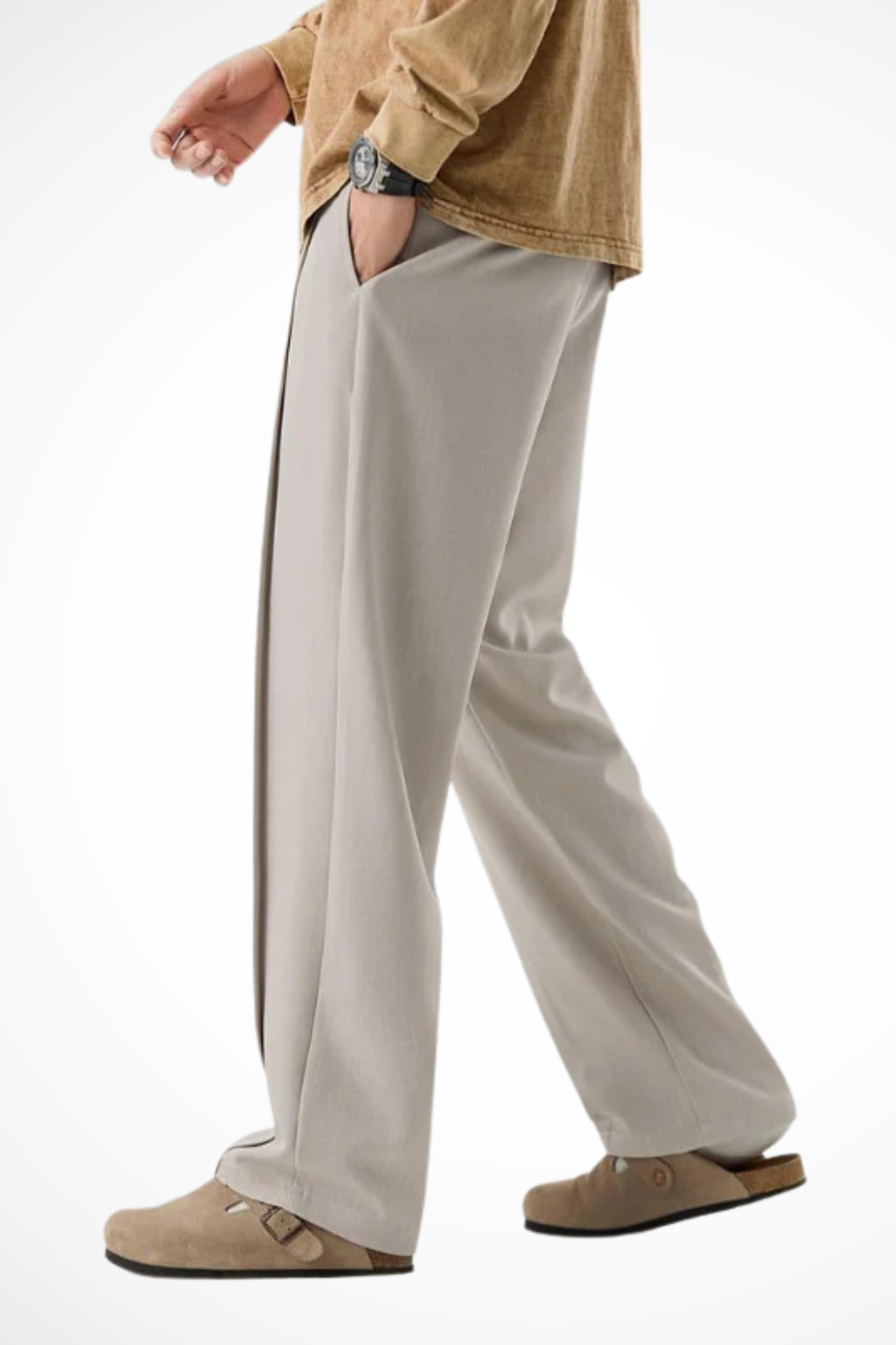 Men's Tailored Wide Leg Trousers | Front Pleat Design | Straight Hem | Formal or Casual Wear