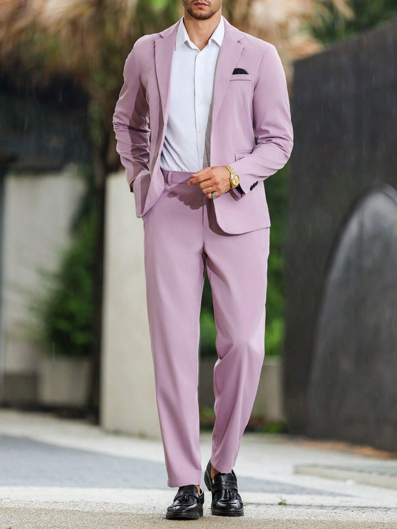 Linen Slim Fit Suit for Men – Two-Piece Summer Wedding Attire