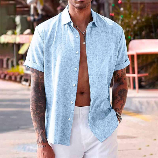 Men's Lightweight Linen Summer Shirt - Breathable Casual Wear