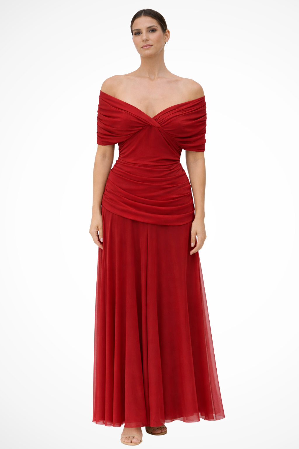 Off-Shoulder Pleated Summer Dress for Women | Elegant Lightweight Fabric | Perfect for Casual Outings and Events
