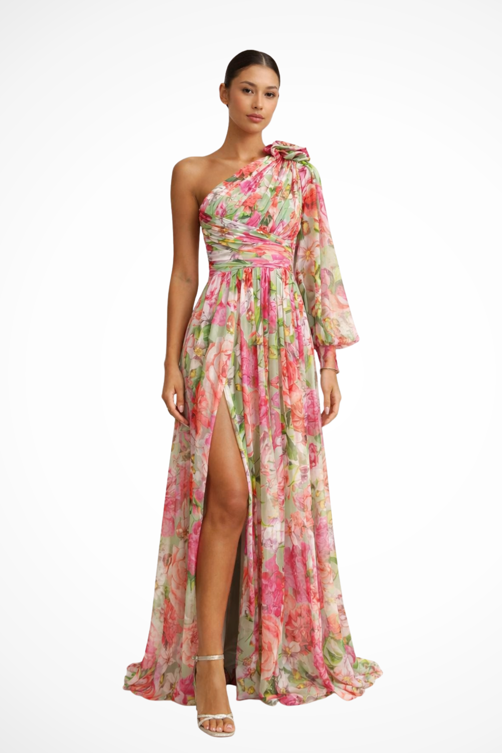 One Shoulder Flowy Maxi Dress | Lightweight Fabric | Elegant Design | Wedding Guest Dress | Available in Multiple Colors