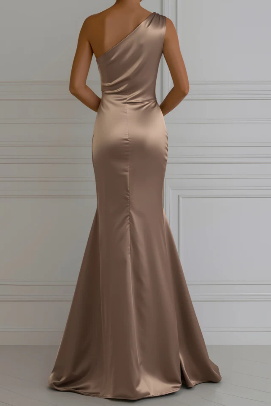 One Shoulder Sleeveless Maxi Dress | Elegant Wedding Guest Attire | Lightweight Fabric | Perfect for Formal Events