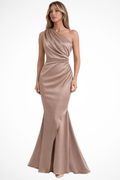 One Shoulder Sleeveless Maxi Dress | Elegant Wedding Guest Attire | Lightweight Fabric | Perfect for Formal Events