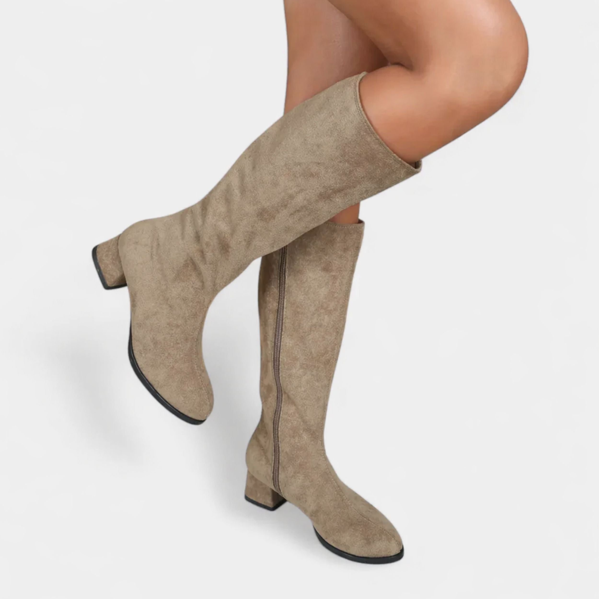 Women's Skinny Zipper Boots - Stylish Faux Leather Ankle Footwear