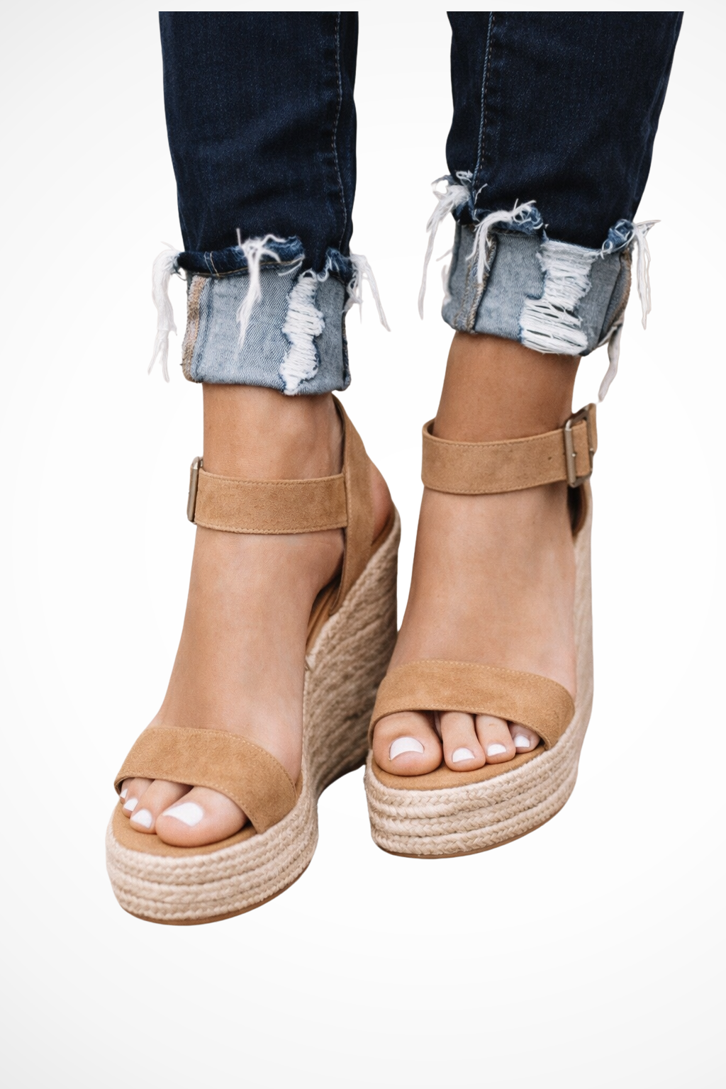 Open Toe Wedge Sandals for Women with Ankle Strap - Spring Style, Comfortable Design, Versatile Footwear for Casual Outings