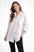 Oversized Long Sleeve Button Down Blouse for Women - Casual Cotton Shirt for Everyday Wear