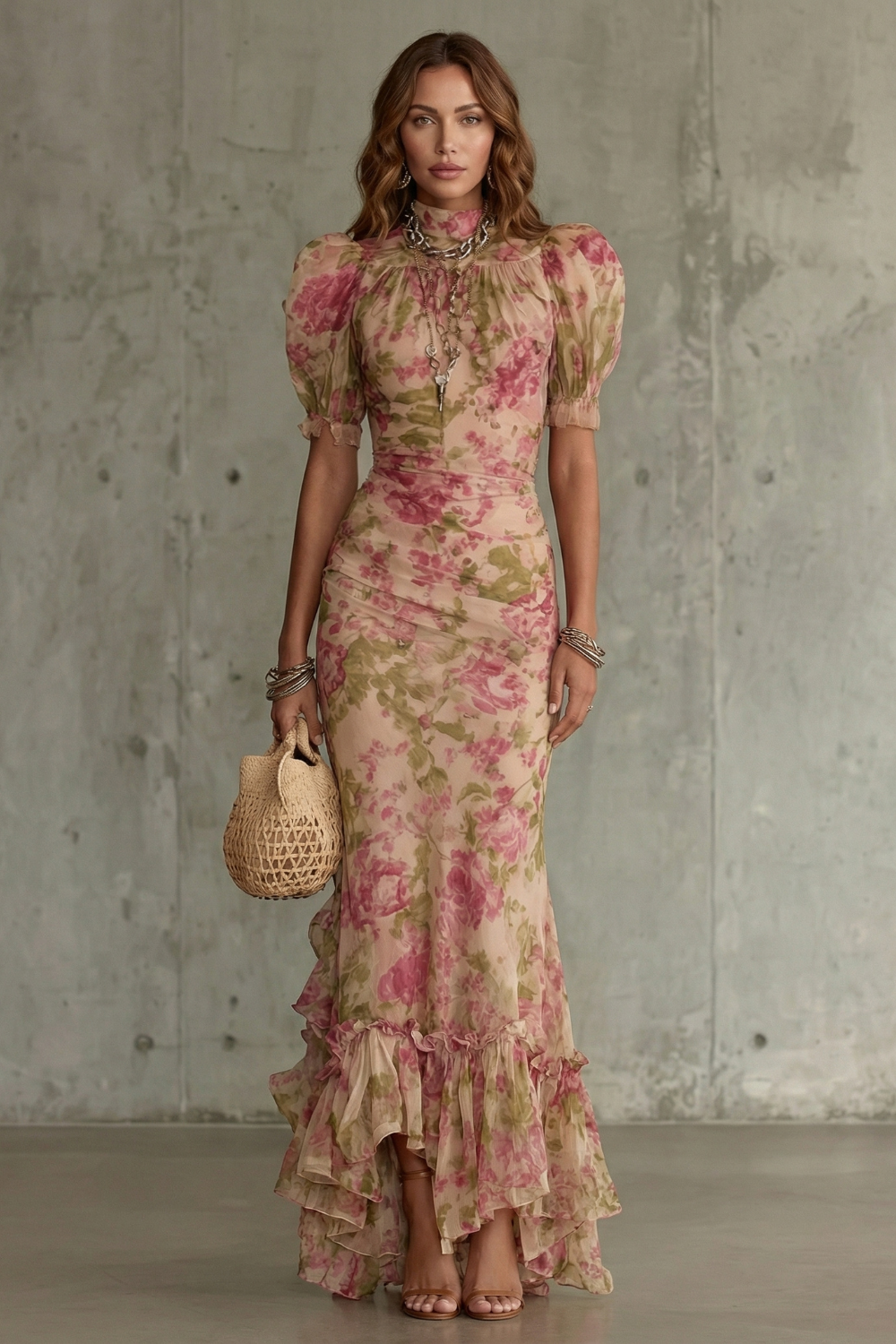 Floral Maxi Dress with Romantic Silhouette for Special Occasions