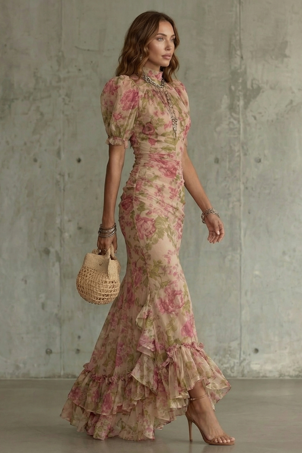 Floral Maxi Dress with Romantic Silhouette for Special Occasions
