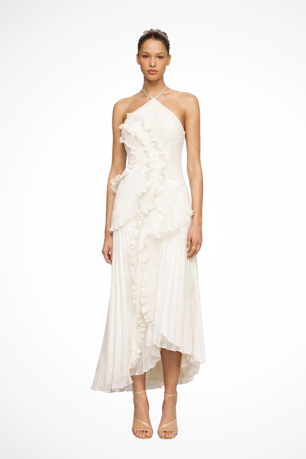 Ruffle Maxi Dress for Women | Layered Silhouette | Elegant Wedding Guest Attire | Comfortable and Stylish