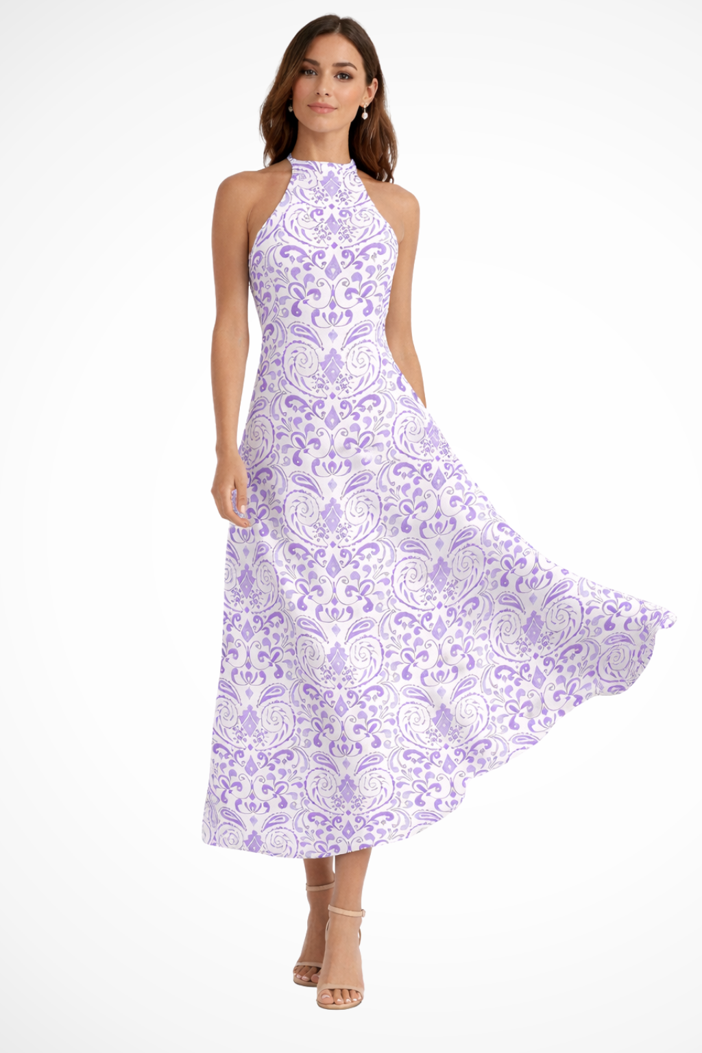 Sleeveless A-Line Maxi Dress for Women | Halter Neck Design | Perfect for Summer Events and Casual Outings