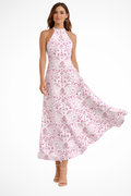 Sleeveless A-Line Maxi Dress for Women | Halter Neck Design | Perfect for Summer Events and Casual Outings