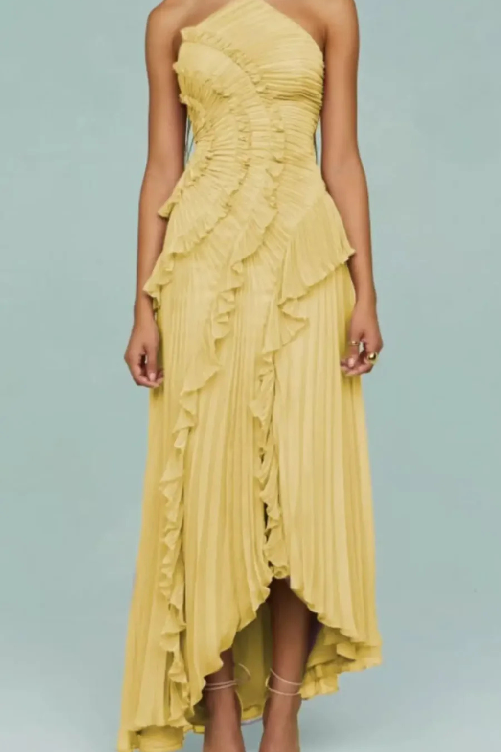 Sleeveless Halter Backless Maxi Dress | Ruffled Summer Wedding Guest Dress for Women