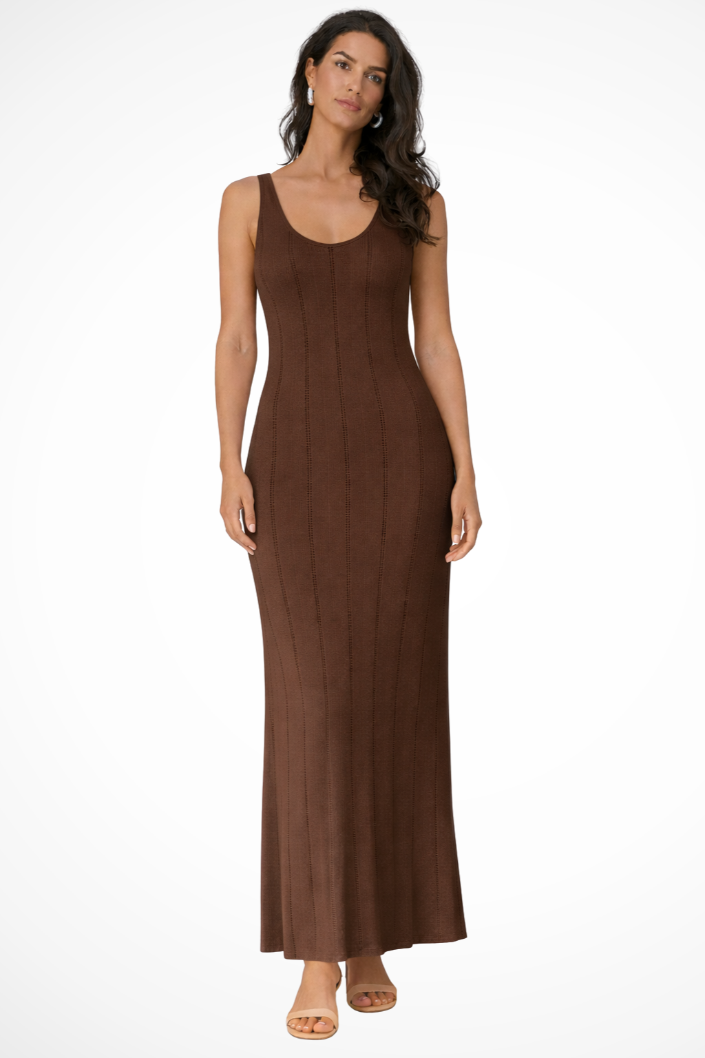 Sleeveless Knit Maxi Dress for Women | Summer Wedding Guest Attire | Elegant and Comfortable Design