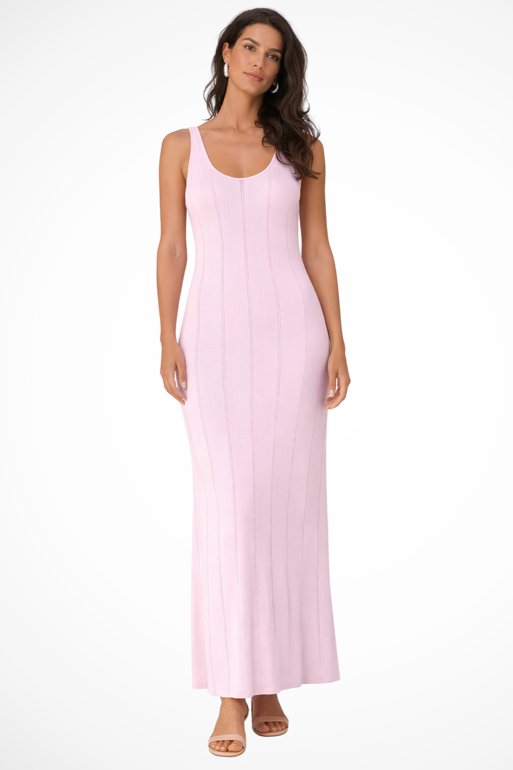 Sleeveless Knit Maxi Dress for Women | Summer Wedding Guest Attire | Elegant and Comfortable Design