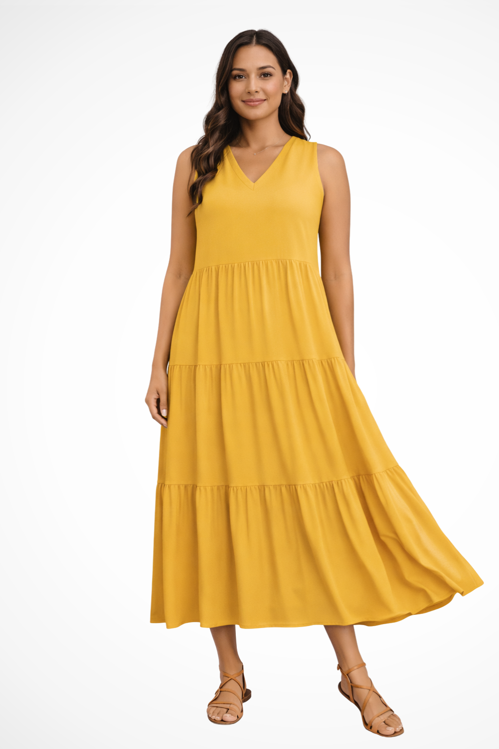 Sleeveless Tiered Maxi Dress for Women | Lightweight Summer Fabric | Casual Beachwear Dress