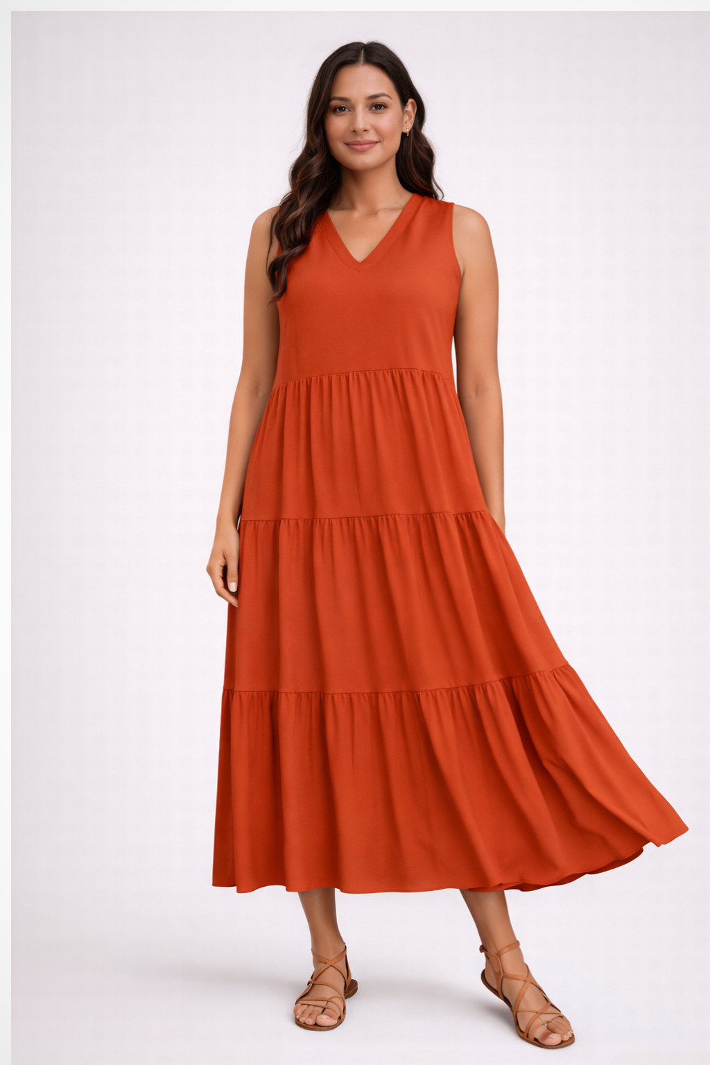 Sleeveless Tiered Maxi Dress for Women | Lightweight Summer Fabric | Casual Beachwear Dress