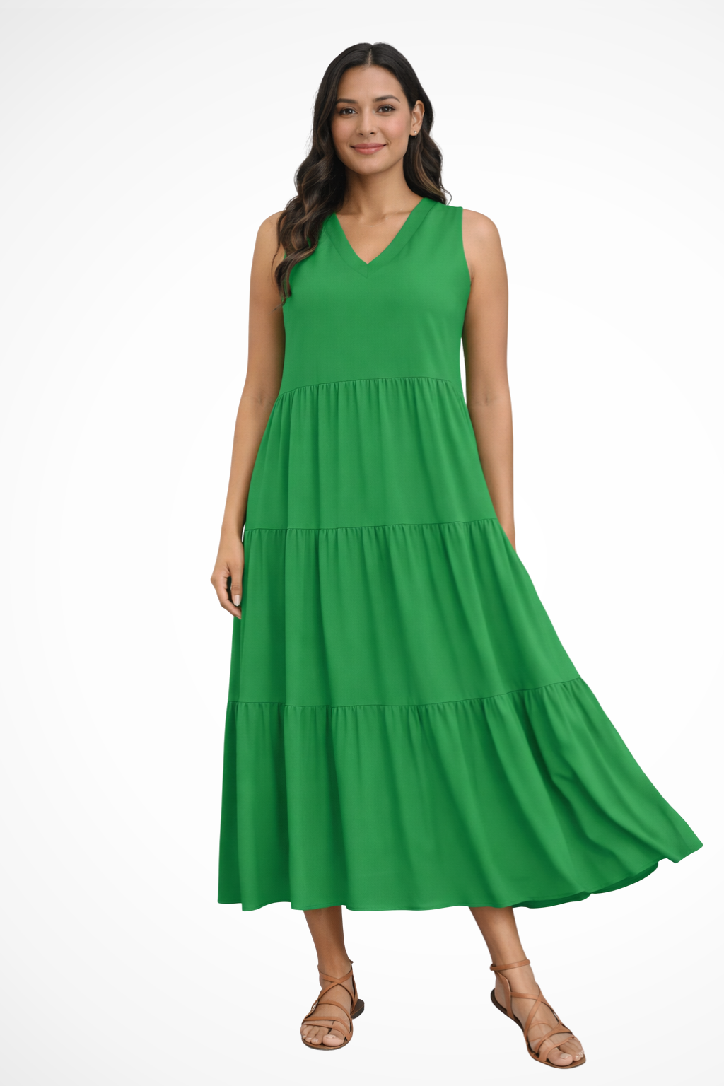 Sleeveless Tiered Maxi Dress for Women | Lightweight Summer Fabric | Casual Beachwear Dress