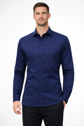 Slim Fit Long Sleeve Business Casual Shirt for Men - Classic Design, Comfortable Cotton Blend, Versatile Workwear