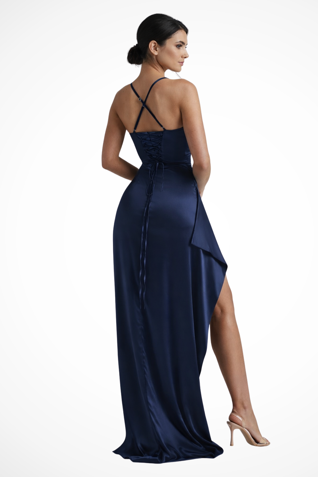Spaghetti Strap Maxi Dress for Women | Side Slit Design | Elegant Wedding Guest Attire | Lightweight Fabric