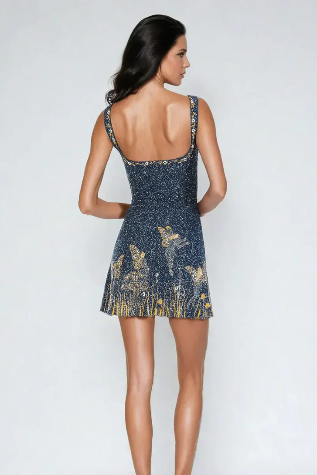 Square Neck Sequin Mini Dress for Women | Beachwear Party Dress | Stylish Summer Outfit