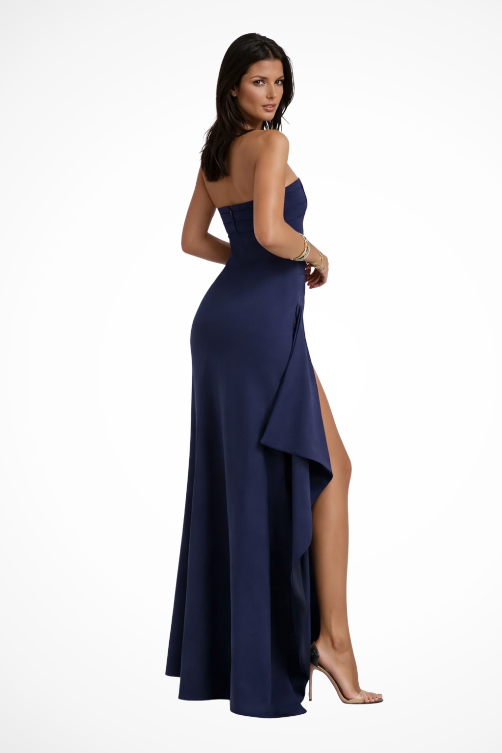 Strapless Maxi Dress for Women | Side Slit Design | Elegant Wedding Guest Attire | Formal Evening Wear