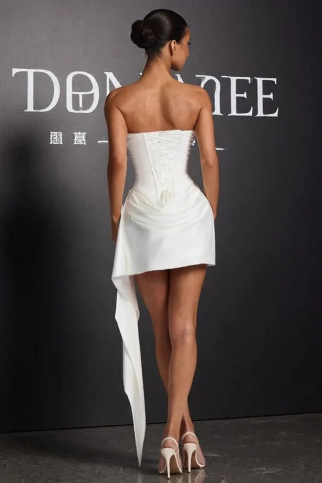 Strapless Satin Corset Mini Dress for Women | Elegant Wedding Guest Outfit