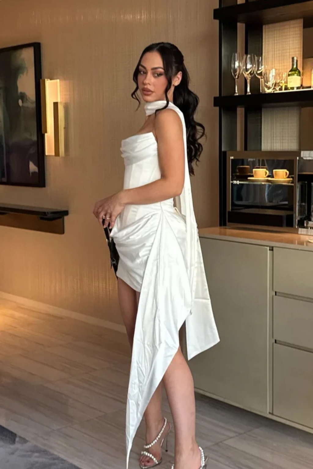 Strapless Satin Corset Mini Dress for Women | Elegant Wedding Guest Outfit