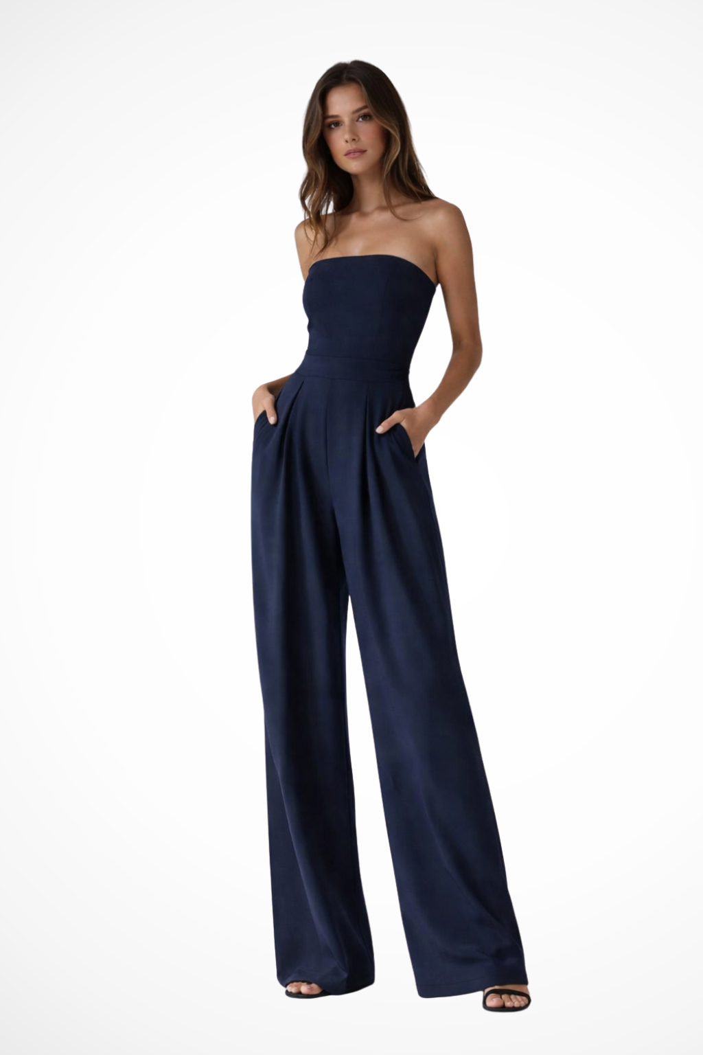 Strapless Wide Leg Jumpsuit for Women | Spring Fashion | Lightweight Fabric | Casual or Dressy Wear