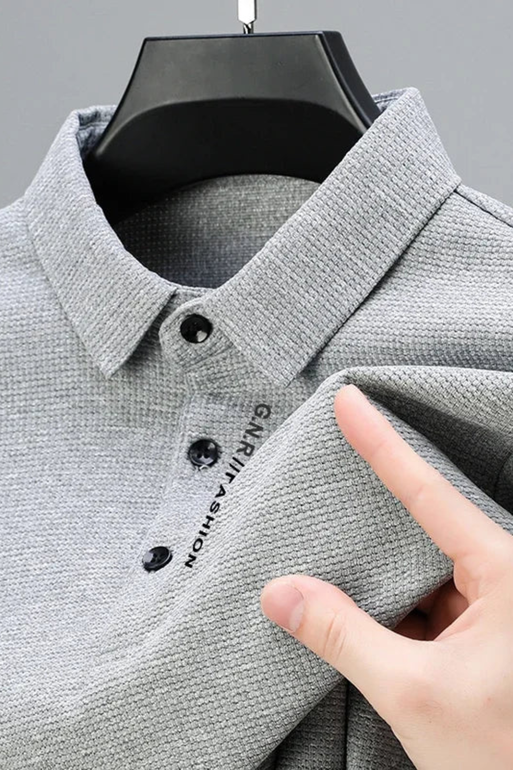 Textured Short Sleeve Polo Shirt for Men - Casual Wear, Comfortable Fit, Versatile Style, Ideal for Everyday Use